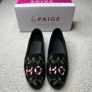 By Paige Hand-Stitched Neddlepoint  Loafer Holiday HO HO 9.5